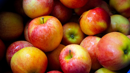 Close up of apples from city market in warm colors