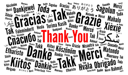 Thank You illustration word cloud in different languages © Ricochet64
