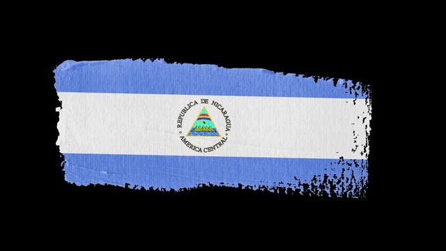 Nicaragua flag painted with a brush stroke