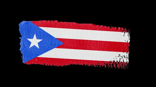 Puerto Rico flag painted with a brush stroke
