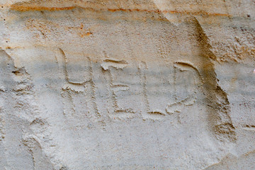 Inscription on the sand