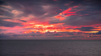 sunset over the sea