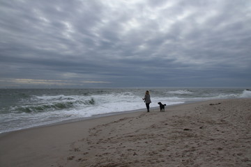 Frau mit Hund