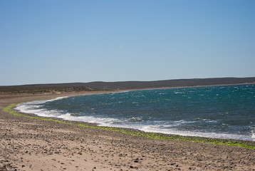 Coast in Penisula Valdez in Puerto Madyrn Argentina