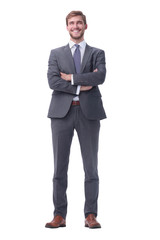 Obraz premium in full growth. portrait of a confident business man.