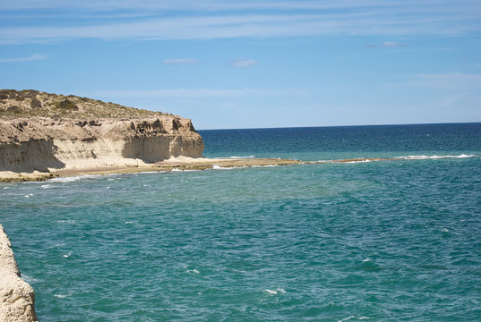 Coast in Penisula Valdez in Puerto Madyrn Argentina