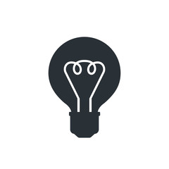 flat vector image on a white background, black light bulb icon, creative idea