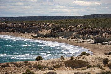 Coast in Penisula Valdez in Puerto Madyrn Argentina