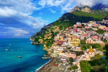 Positano, a picturesque village on Amalfi coast, Italy