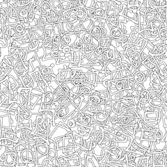 Obraz premium Grunge black and white seamless. Abstract monochrome vector texture. Template to print
