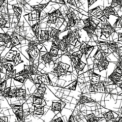 Grunge black and white seamless. Abstract monochrome vector texture. Template to print