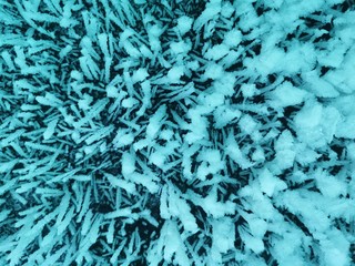 Freezing temperature causing icy spikes from water droplets on the ceiling. 
