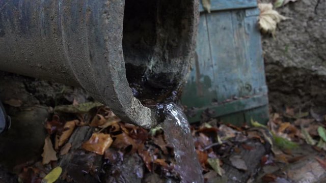 The problem of environmental disaster and sanitation in slow motion. The concept of chemical waste water, unprofitable water use or sewer.
