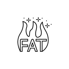 Fat fire icon. Simple line, outline vector of diet icons for ui and ux, website or mobile application