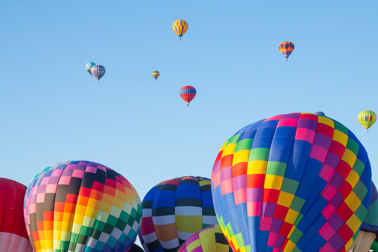 Early morning Hot Air Balloon inflation and Ascension