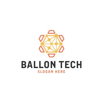 Balloon Technology Logo Design. Line Modern Balloon Logo Vector. Creative and Simple Design Logo