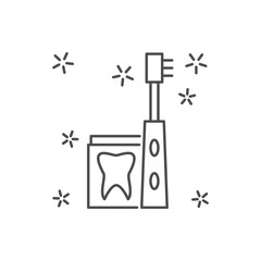 Electric toothbrush icon. Simple line, outline vector of hygiene icons for ui and ux, website or mobile application on white background