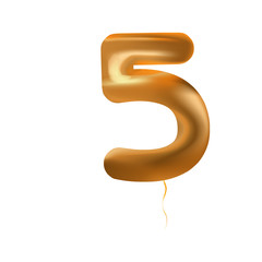 Naklejka premium Number balloon 5 vector color illustration