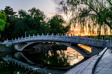 Bridge - Autumn landscape of Nanhu Park, Changchun, China