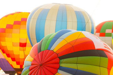 Fototapeta premium Early morning Hot Air Balloon inflation and Ascension