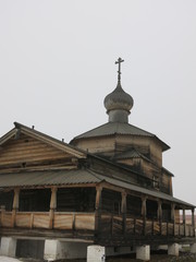 Fototapeta na wymiar wooden Church in winter Kazan