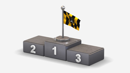 Baltimore City 3D waving flag illustration on winner podium.
