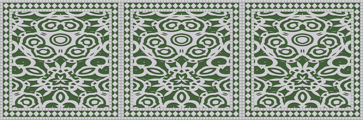 Tile glaze mosaic seamless- 3d illustration decor wall. Granite art- invitation template