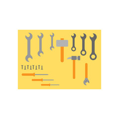 Desk elements of locksmith vector color illustration
