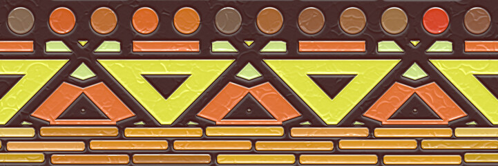  Mosaic floor- 3d illustration. Kaleidoscopic art- geometry seamless ornate