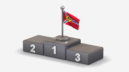 St. Louis Missouri 3D waving flag illustration on winner podium.