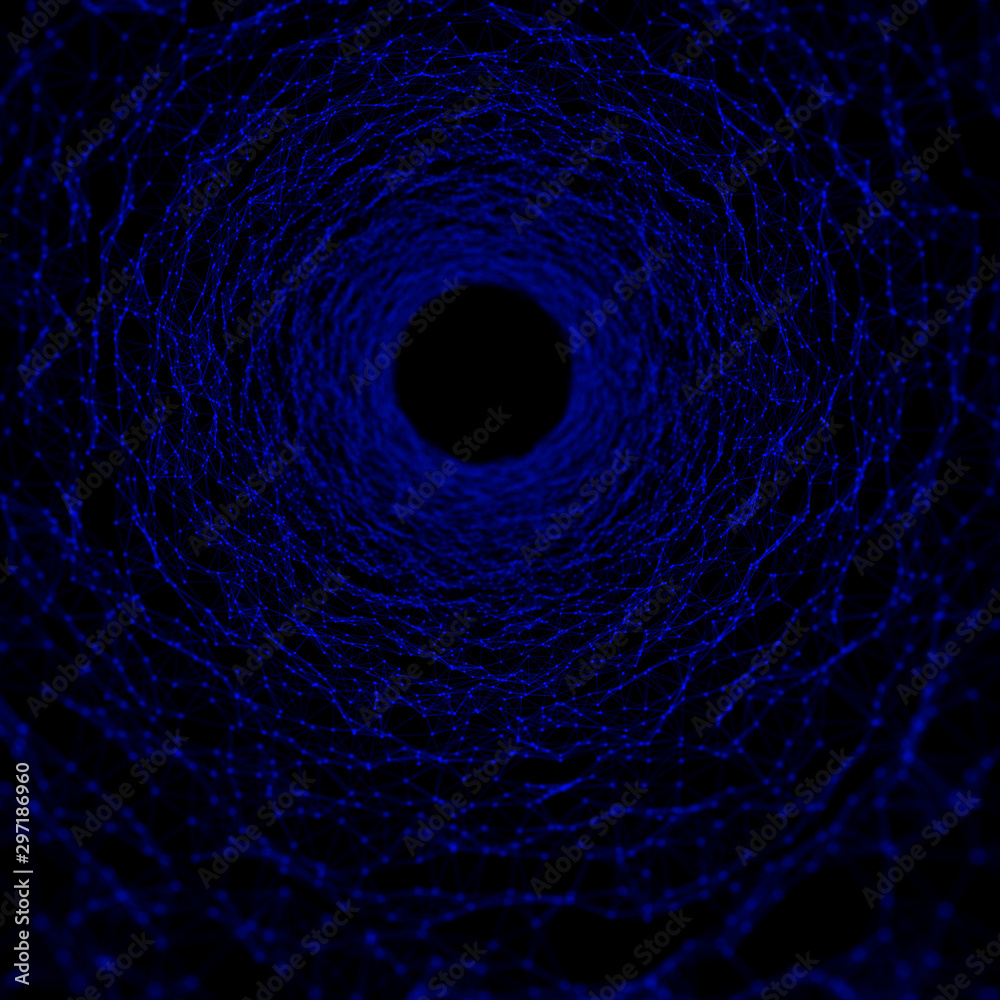Aufkleber abstract frame tunnel. wormhole. 3d corridor grid.