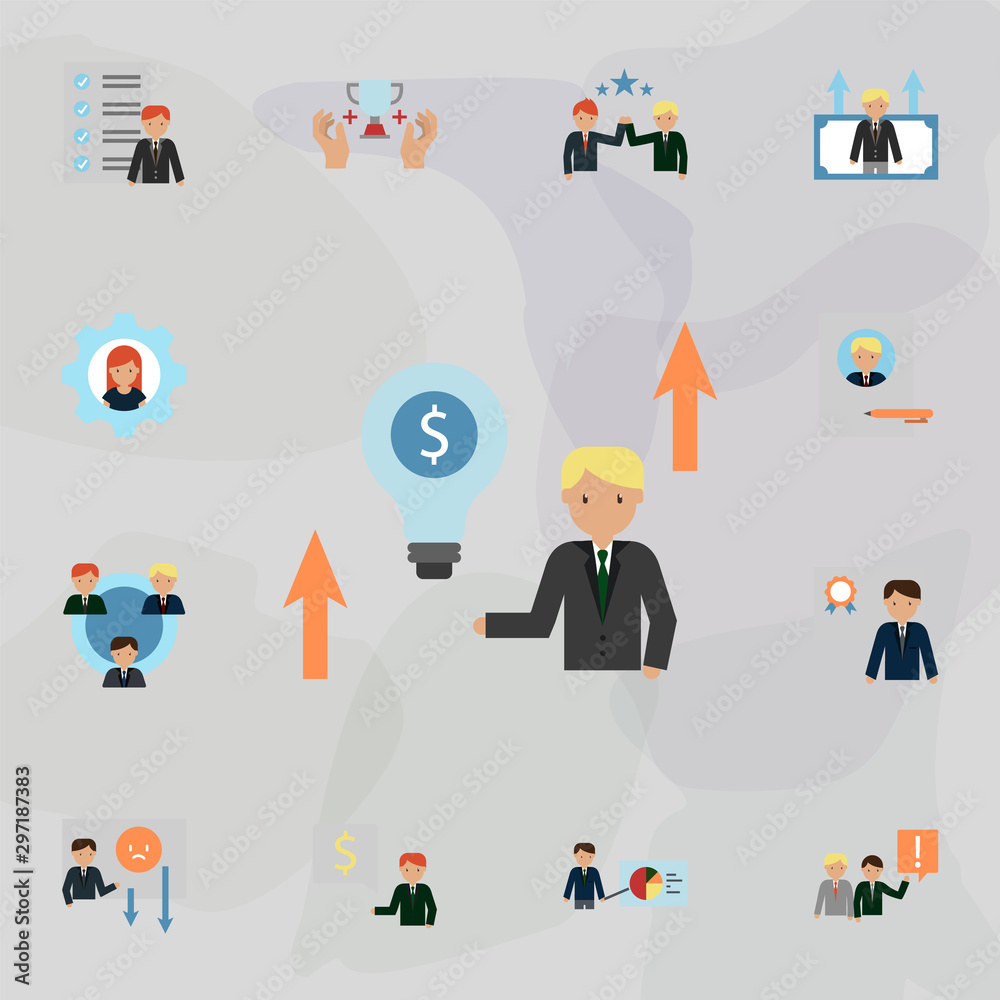Poster idea color icon. universal set of business for website design and development, app development