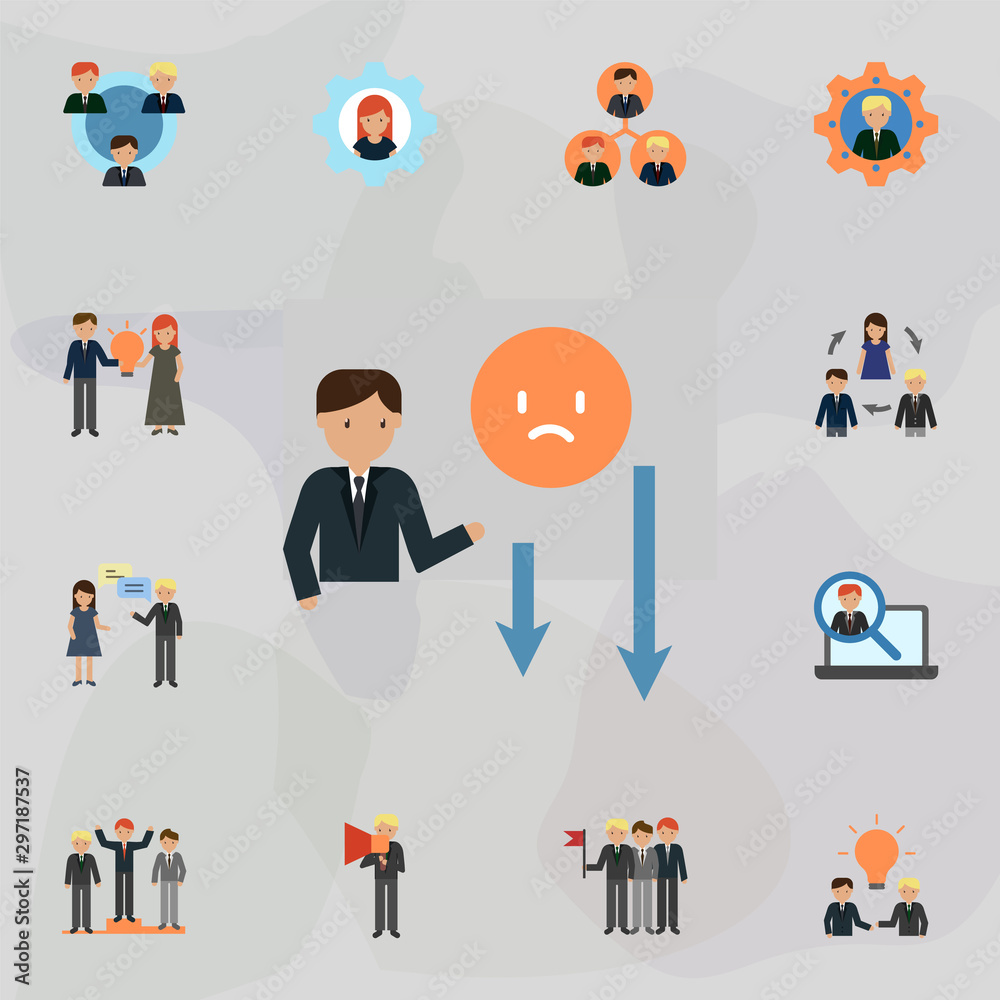 Poster fail color icon. universal set of business for website design and development, app development