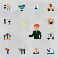 Employee color icon. Universal set of business for website design and development, app development