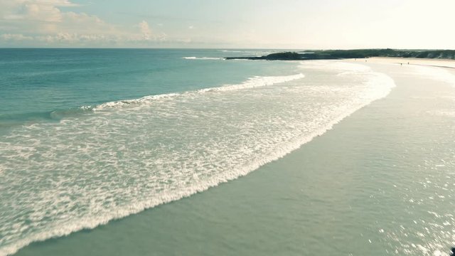 Aerial footage of the stunning exotic beach in the Galapagos Islands, Tortuga Bay, Santa Cruz