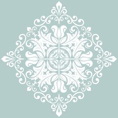 Elegant vintage vector white ornament in classic style. Abstract traditional white pattern with oriental elements. Classic vintage pattern