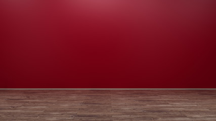 Empty red studio room 3d rendering