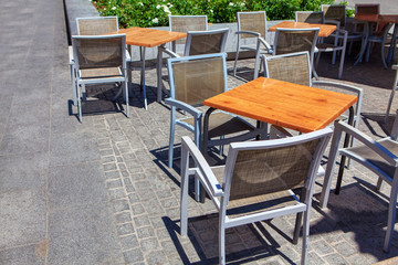 comfortable terrace on the pedestrian street 