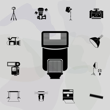 Speedlight, lighting icon. Universal set of equipment photography for website design and development, app development