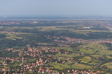 Amazing panoramic view from Avala Tower, Serbia