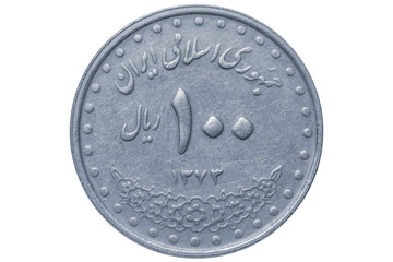 Arab coin on a white background