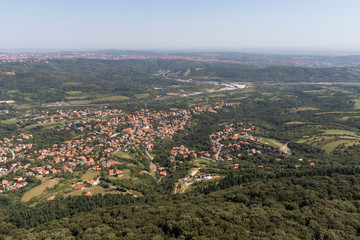 Amazing panoramic view from Avala Tower, Serbia