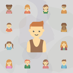 avatar of boy colored icon. Universal set of kids avatars for website design and development, app development