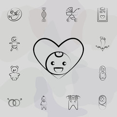 Love baby concept line icon. Universal set of maternity for website design and development, app development