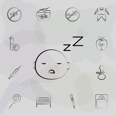Sleeping child concept line icon. Universal set of maternity for website design and development, app development