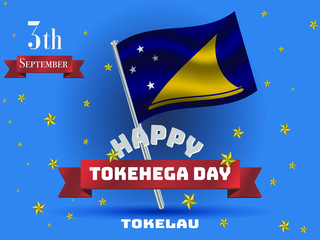 Happy celebrating day with National flag of Oceanian Island Tokelau. Original colors and proportion. Simply vector illustration, from  countries set.
