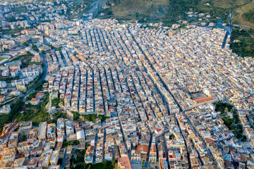 Aerial view of port of Castellammare del Golfo, Sicily,Italy