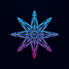 Obraz premium Snowflake nolan icon. Simple thin line, outline vector of snowflake icons for ui and ux, website or mobile application