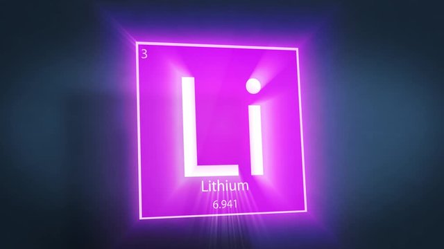 Periodic Table of Elements Cinematic Animated Series - Element Lithium hovering in space