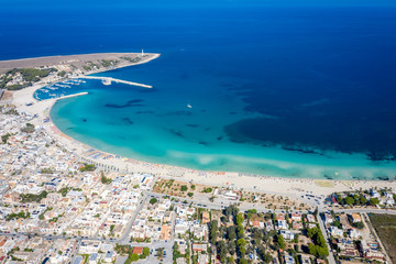 San vito lo Capo coast line tourist beach aerial view